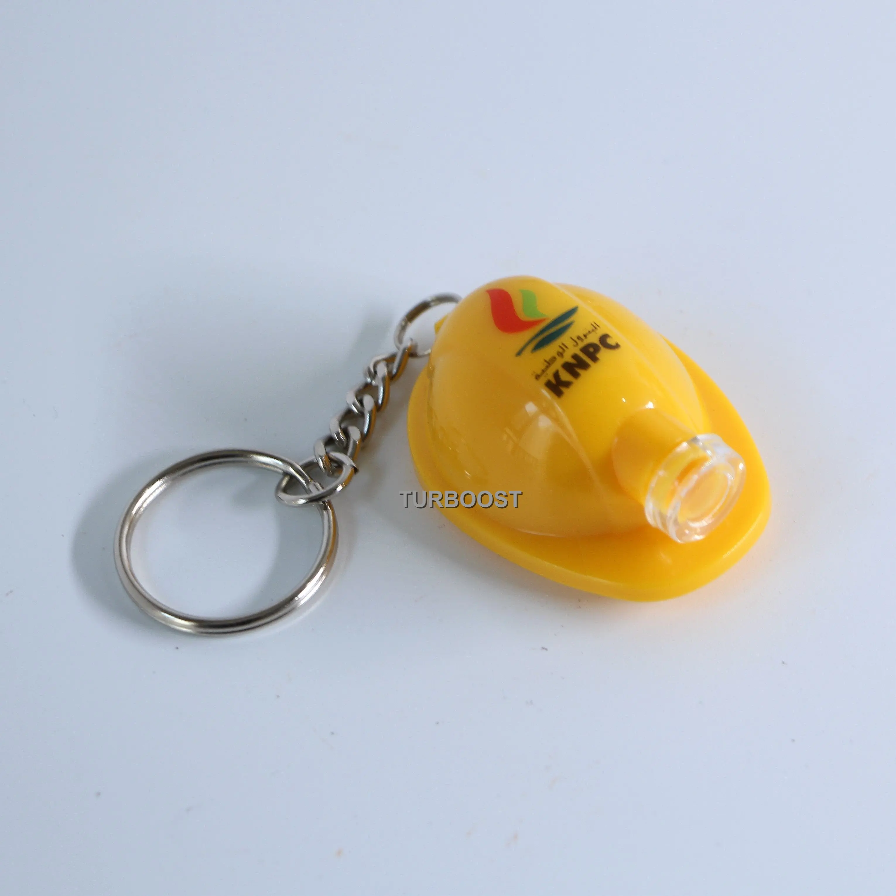 Custom 3D Fireman Helmet Hard Hat LED Light Keychain with Logo Safety Helmet Bag Accessory