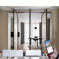 Opérateur de porte pivotante automatique intelligent, ouvre-porte à pivot central, entraînement direct silencieux pour hôtel, villa, bureau, hall, commerce, maison