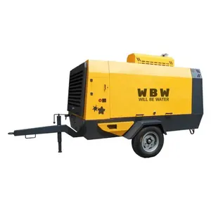 Máy nén khí DIESEL 185cfm 100PSI Máy nén khí di động 5.5m3/phút 8bar