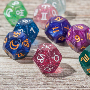Dados de signos del zodiaco de astrología, juego de mesa de adivinación, dados poliédricos acrílicos de 8 lados, venta al por mayor - Product Image 5