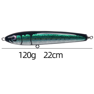 Señuelo de pesca de 120g y 22cm, cebo artificial para pesca en agua salada, señuelo de pesca en aguas profundas, material de madera - Product Image 2
