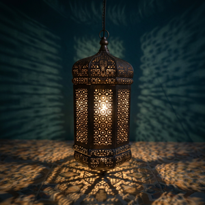 Lanterne en métal de style marocain, faite à la main, avec revêtement en poudre, porte-bougie suspendu, lampe décorative pour la maison, décoration de festival - Product Image 3