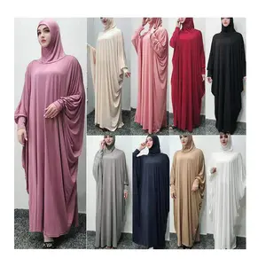 hijab burka niqab Suppliers-Baju Hijab Wanita Muslim Bertudung Lebaran, Baju Garmen Jilbab Abaya Khimar Panjang Tertutup Penuh Gaun Ramadan Pakaian Islami Niqab