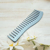 Peigne à dents larges pour hommes, double usage humide et sec, à pointe arrondie en forme de S, confortable à tenir