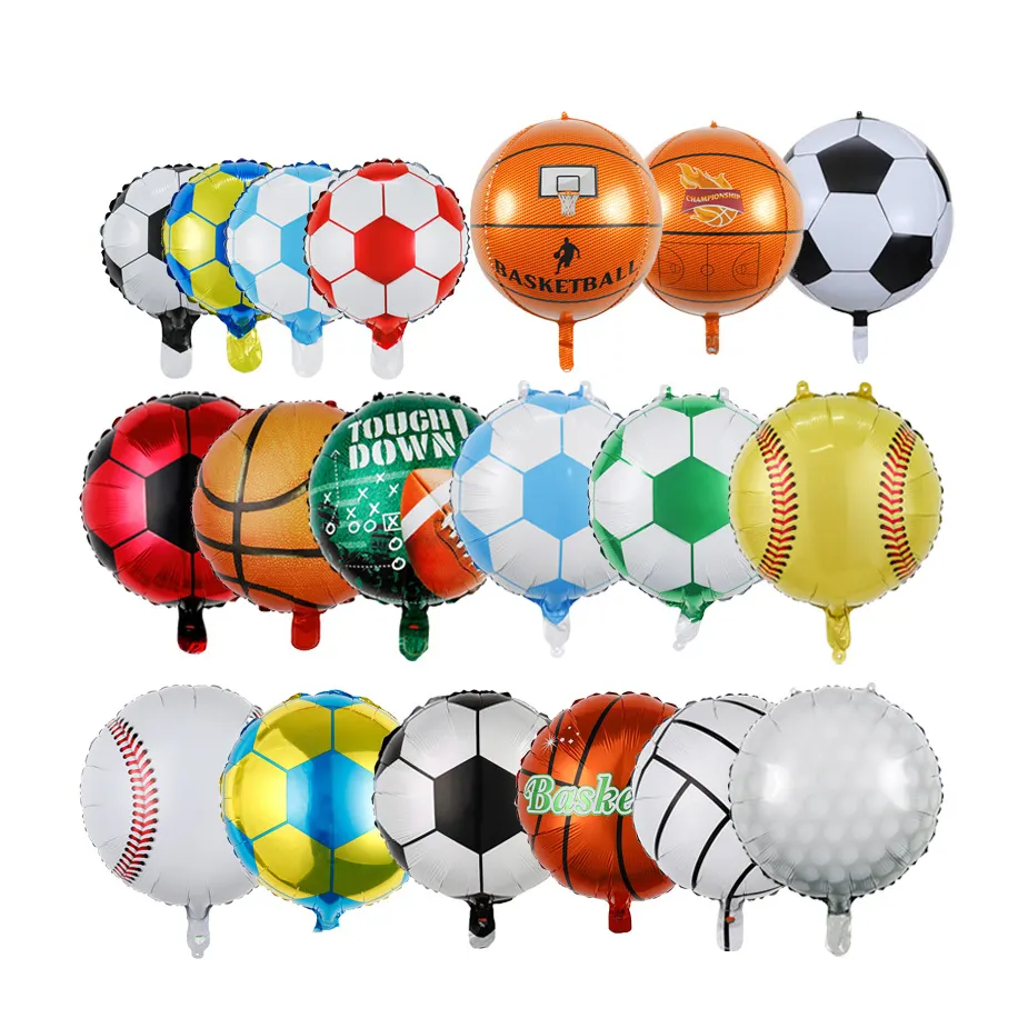 18 pulgadas fútbol baloncesto voleibol modelado aluminio película globo fútbol fiesta decoración todo tipo de artículos deportivos pelota