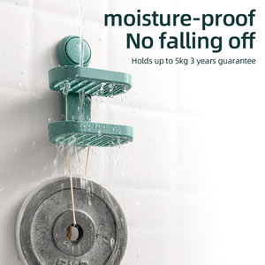 <span class=keywords><strong>Portasapone</strong></span> da Bagno <span class=keywords><strong>a</strong></span> Doppio Strato Impermeabile con <span class=keywords><strong>Ventosa</strong></span> <span class=keywords><strong>a</strong></span> Vuoto e Ganci - Product Image 2