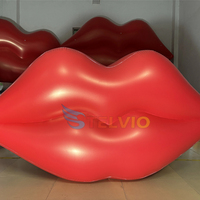 Lèvres rouges gonflables en PVC Modèle publicitaire sexy Modèle de bouche à lèvres gonflables pour la décoration de fête
