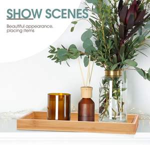 Bandeja Decorativa Multiusos de Bambú para Baño, Tocador, Comida/Café/Té/Snacks, Pañuelos, Decoración del Hogar - Product Image 6