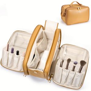 Bolsa de Maquillaje de Viaje, Bolsa de Aseo Ligera de Apertura Amplia para Mujer, Organizador de Cosméticos Portátil con Asa para Accesorios - Product Image 1