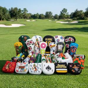 Copritesta da Golf Durevole e Resistente in Pelle PU Personalizzata con Motivo Stampato per Putter e Legno - Product Image 1