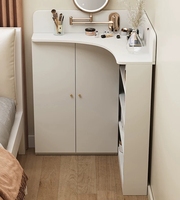Bureau de maquillage d'angle ultra-fin de 18 cm, petite table de maquillage murale intégrée moderne et minimaliste pour chambre à coucher.