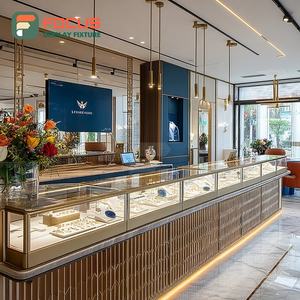 Luxury Jewelry Store Display Furniture Polished Surface Mall Counter Glass Showcase - Product Image 5