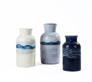 mar onda <span class=keywords><strong>azul</strong></span> <span class=keywords><strong>y</strong></span> <span class=keywords><strong>blanco</strong></span> hecho a mano de cristal de florero de cerámica florero jarrón de porcelana - Product Image 1