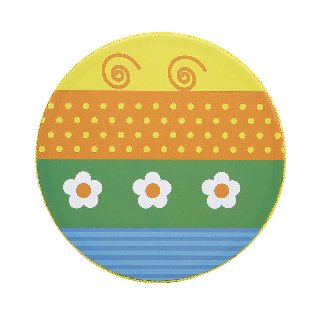 Tambour à hochet à main à motif de trois petites fleurs