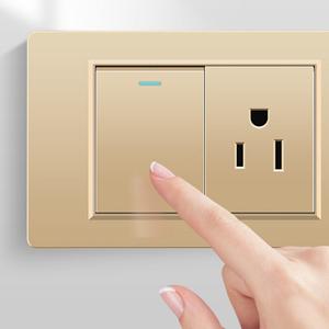 Prise murale standard américaine, panneau d'interrupteurs électriques avec 15 prises, 110V 15A, matériau ABS, application EWeLink, or, maison, hôtel - Product Image 4
