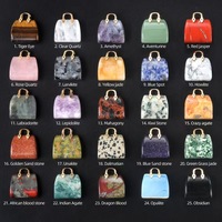 Nueva llegada de alta calidad amatista cuarzo material mixto cristal Mini bolso colgante para regalo DIY