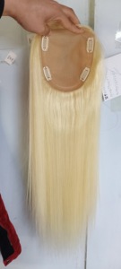 Hot #613 4*5 6*6 Kích thước nguyên Châu Âu tóc con người <span class=keywords><strong>Topper</strong></span> cho phụ nữ làm cho tóc Bán buôn giá rẻ tự nhiên tóc con người thoáng khí toppers - Product Image 4
