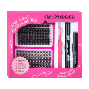 Kit Ekstensi Bulu Mata Profesional DIY, Bulu Mata Cluster Individu Grosir, Bulu Mata Ekstensi DIY Pre-cut Segment - Product Image 2