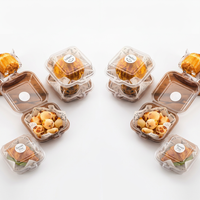 Emballages personnalisés, sûrs, jetables, recyclables, boîtes carrées en plastique PET transparentes pour biscuits, gâteaux, pain, salades, noix, bonbons, avec couvercles