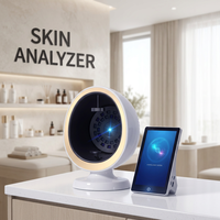 Analyseur de peau 3D AI avec scanner facial, 8 lumières, détection des points noirs et des pores en profondeur, analyseur de peau intelligent