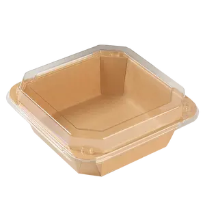 畅销高品质沙拉八角盒环保保鲜牛皮纸盒外卖食品纸盒