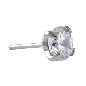 Giometal G23 titanyum yüksek lehçe titanyum dört Prong-Set Faceted Gem Tragus sarmal vücut piercing dless jewelry takı toptan