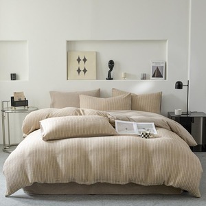 <span class=keywords><strong>ชุด</strong></span>ผ้าปูที่<span class=keywords><strong>นอน</strong></span>ลายทางผ้าฝ้ายสองเส้นด้าย 4 ชิ้น พร้อมปลอกหมอนและปลอกผ้านวม - Product Image 5