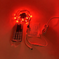 Kit de bande lumineuse LED RGB à changement de couleur 12V SMD 5050 avec mini télécommande IR 44 touches et adaptateur 12v2a