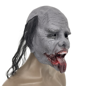 Máscara de Látex de Halloween, Diseño de Terror, Blanco y Negro, Impermanencia, Accesorio de Disfraz para Festival de Fantasmas - Product Image 3