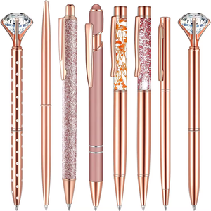 Bolígrafos de Oro Rosa 2025 con Purpurina Líquida, Cristal Metálico, Diamante, Tinta Negra, Regalos para Bodas - Product Image 1