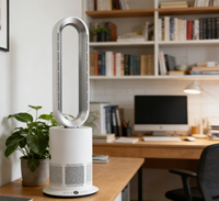 Ventilateur oscillant sans pales Angelo TP09PRO 4-en-1 avec refroidissement, chauffage, filtre HEPA, plasma, vent puissant, portable, électrique, télécommande