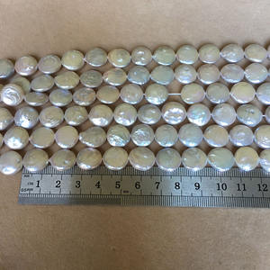 ไข่มุกธรรมชาติสไตล์บาร็อคเกรด AA ขนาด16นิ้วทรงหลวมรูปเหรียญ12-14มม. - Product Image 2