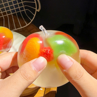 Mainan Pijat TPR Transparan Bentuk Buah Kelapa yang Lentur dan Empuk, Simulasi Potongan Buah, Mainan Pereda Stres, Hadiah untuk Anak dan Dewasa