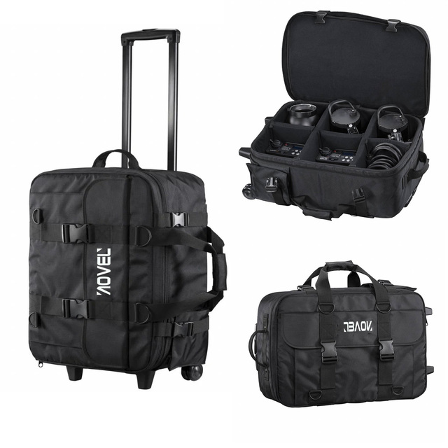 Custom Camera Studio Trolley Bag DSLR Camera Equipment Bag with Wheels Roller Camera Duffel Bag for Travel
