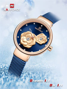 NAVIFORCE 5013 Set di Orologi Originali da <span class=keywords><strong>Donna</strong></span>, <span class=keywords><strong>Orologio</strong></span> con Bracciali, Quadrante <span class=keywords><strong>Piccolo</strong></span> con Fiori e Diamanti, <span class=keywords><strong>Orologio</strong></span> da Polso al Quarzo di Lusso - Product Image 4