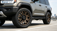 Rueda de Aleación de Aluminio Forjado Todoterreno con Beadlock Interior en Negro Mate Bronceado, de 16-24 Pulgadas, PCD 5108/5112/5114.3/5115/5120/5130, para 4x4 y SUV