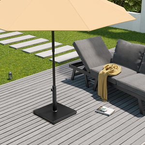 Base de parasol JH-Mech résistante à la rouille, support extérieur en béton, stable, carré, en acier noir, <span class=keywords><strong>pour</strong></span> parasol de patio en ciment - Product Image 1