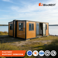 Mini-maison extensible moderne pour conditions météorologiques extrêmes, studio préfabriqué portable pour jardin