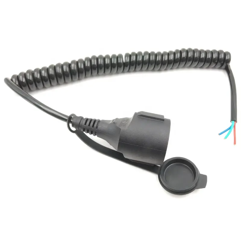 3 Core PU Spring Extension Power Cord