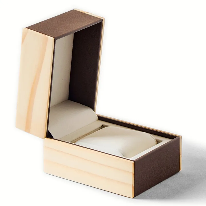 Роскошные подарочные коробки высокого качества упаковка ювелирных изделий один деревянный ящик для часов кожаный ящик для хранения часов