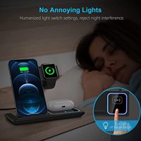 Station de charge sans fil magnétique PD 15W 3-en-1, station de charge rapide pour iPhone et Watch avec support pour écouteurs