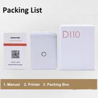 Nimbot D110 Printer Label Termal Nirkabel-USB Portabel + Kertas Termal Baterai 1200MAh 203DPI Stiker Perekat Diri