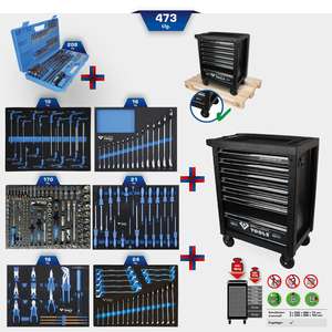 Gabinete de herramientas Brilliant Tools con 7 cajones y 473 herramientas - Product Image 4