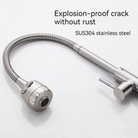 Robinet de cuisine en acier inoxydable 304 brossé, anti-éclaboussures, universel et rotatif, pour évier de lavage de légumes et de vaisselle