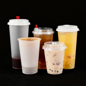 Copo PP Descartável Personalizado com Logo, Ecológico, 90mm, Parede Simples, Fosco, para Sucos, Smoothies, Boba e Chá de Bolhas, Copos Promocionais com Tampa - Product Image 2