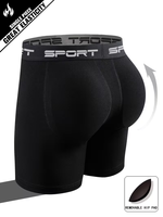Boxers longs pour hommes avec coussinets rehausseurs de fessiers amovibles, respirants, doux, confortables, élégants, sexy, pour les sorties sportives