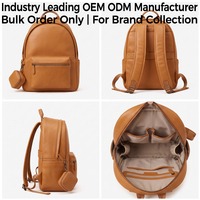 Sac à dos à couches en cuir végétalien multi-poches pour bébés, fabrication OEM/ODM en marque blanche, fabricant en gros