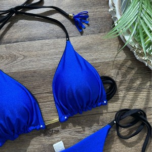 Traje de Baño Zy414 de Diseño de Lujo para Mujer, Traje de Baño de Alta Calidad con Corte Recortado, Conjunto de Bikini con Lentejuelas Brillantes, Traje de Baño de Tiras - Product Image 2