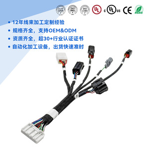 Faisceau de câblage ECU automobile 500 mm, isolation PVC, connecteur adaptateur à âme en cuivre, IP20, 12V - Product Image 1