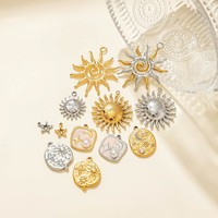 Vente en gros de pendentifs étoiles classiques bohèmes en acier inoxydable léger avec perle, accessoires de bijoux, cadeau pour petite amie, nouvel an